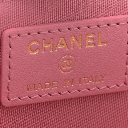Chanel Caviar Camellia Embossed Key Holder Case Pink 7 of 9