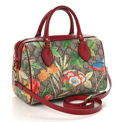 Gucci GG Supreme Monogram Tian Small Boston Beige Multicolor Red 3 of 11