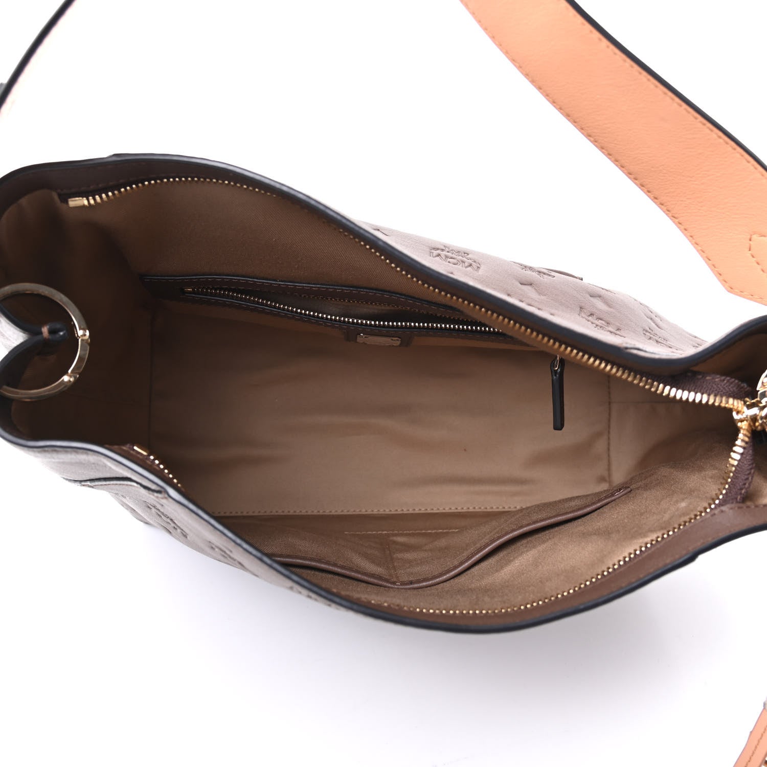 MCM Calfskin Ottomar Monogram Medium Klara Hobo Chestnut 5 of 8