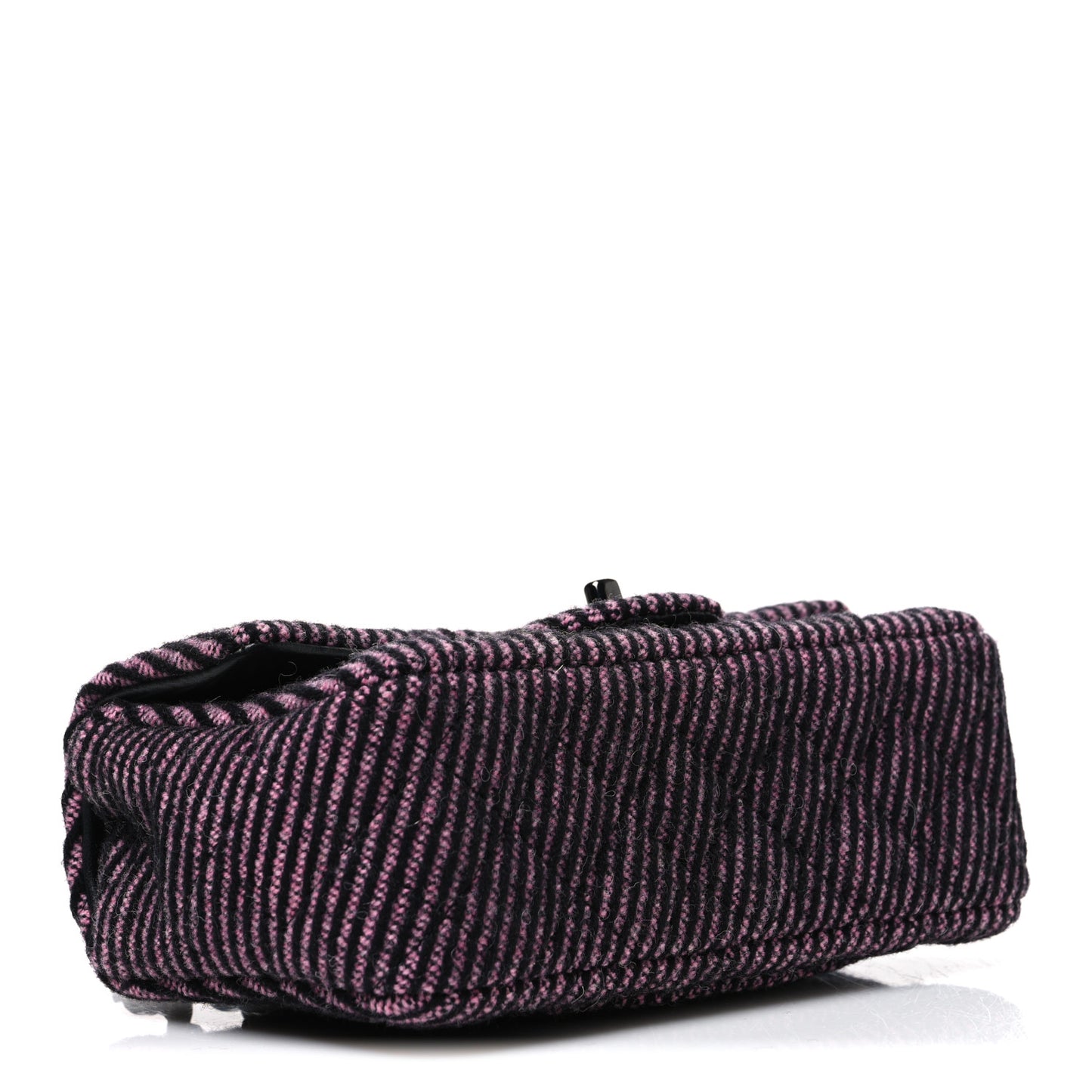 Wool Tweed Quilted Mini Rectangular Flap Pink Black
