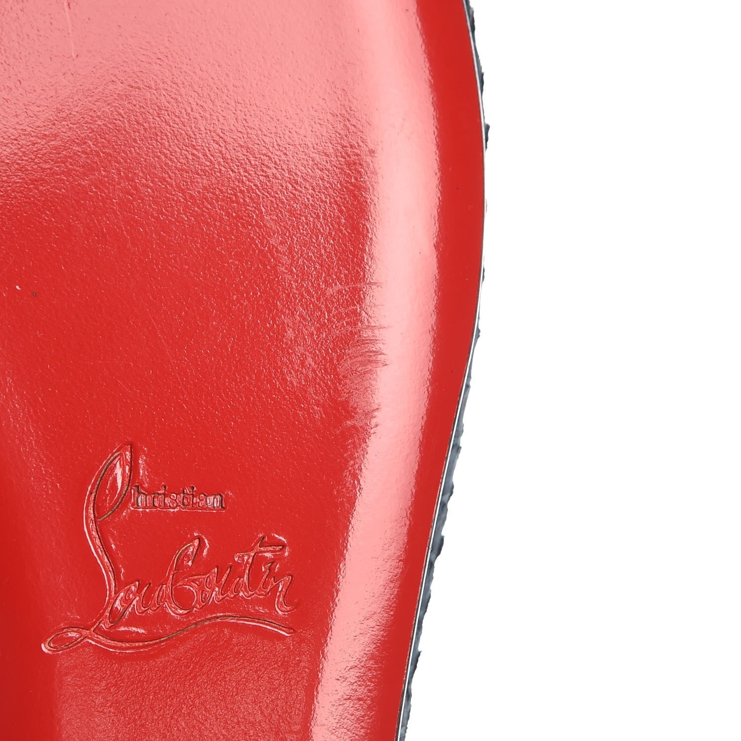 Christian Louboutin Watersnake Nubuck Rosella Flats 36 Navy Blue 7 of 8