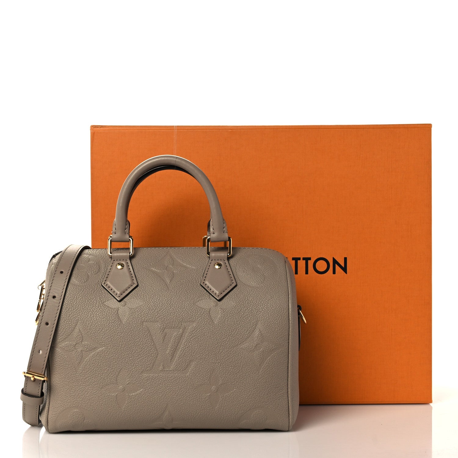 Louis Vuitton Empreinte Monogram Giant Speedy Bandouliere 25 Tourterelle 10 of 10