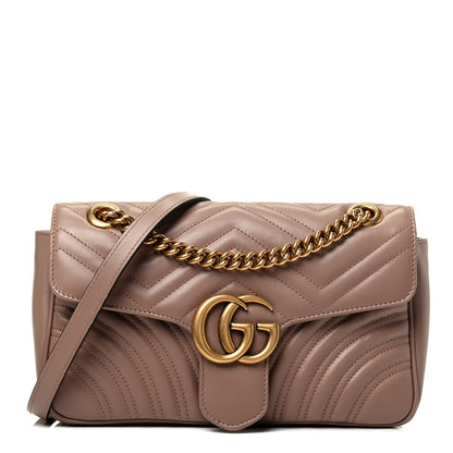 Gucci Calfskin Matelasse Small GG Marmont Shoulder Bag Porcelain Rose 1 of 9