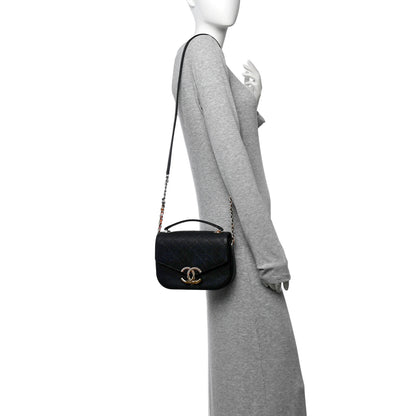 Chanel Grained Calfskin Quilted Small Cuba Top Handle Flap Black 2 of 10