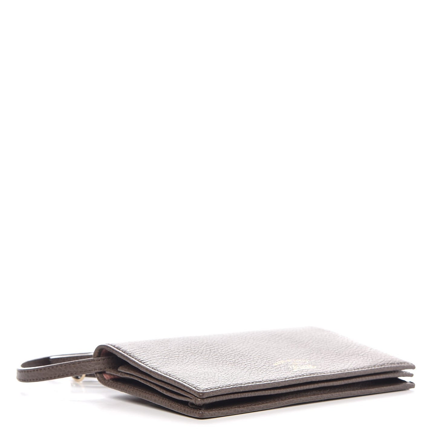 Dollar Calfskin Bi-Color Mini Swing Wallet Bag Grey Field Soft Pink
