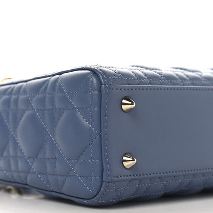 Christian Dior Lambskin Cannage Small My ABCDior Lady Dior Denim Blue 9 of 10