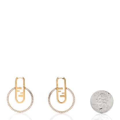Fendi Metal FF O'Lock Hoop Earrings Gold 2 of 3