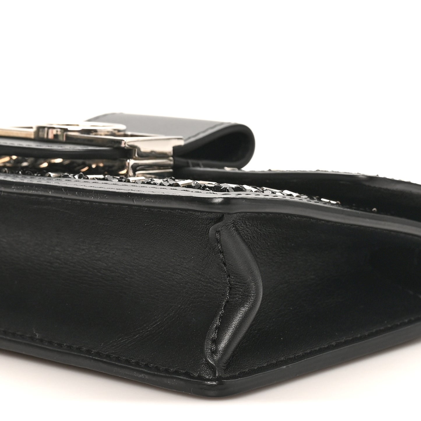 Tweed Sequin Dauphine Minaudiere Black