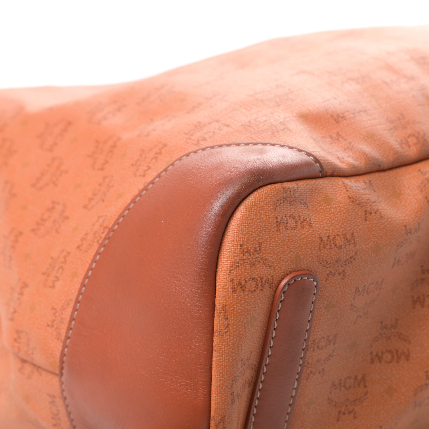 MCM Coated Canvas Shopper Tote Orange 9 of 14