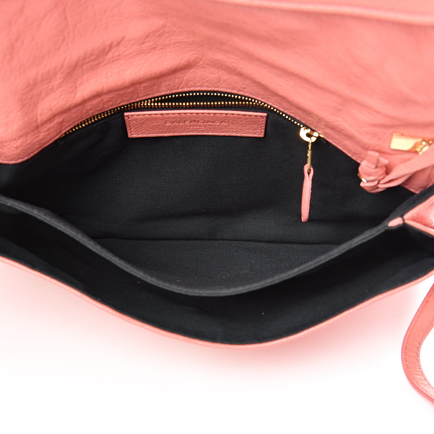 Balenciaga Agneau Giant 12 Gold Hardware Envelope Strap Clutch Rose Azalee 5 of 18