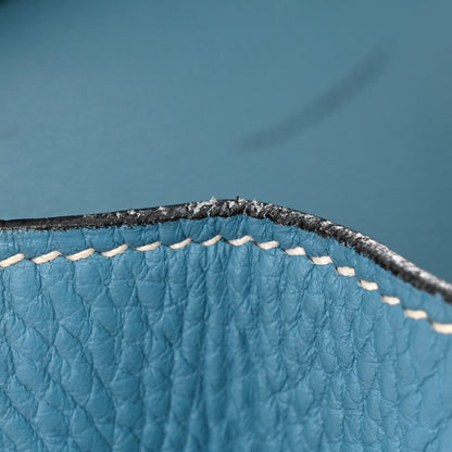 Hermes Taurillon Clemence Birkin 35 Blue Jean 15 of 16