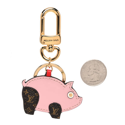 Louis Vuitton Calfskin Superstition Pig Bag Charm Key Holder Rose 2 of 4
