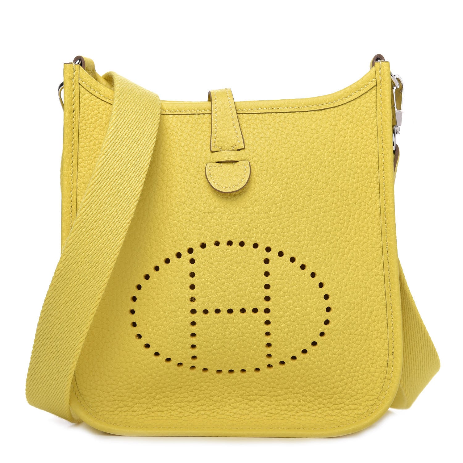 Hermes Taurillon Clemence Evelyne TPM Lime 1 of 9