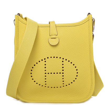 Hermes Taurillon Clemence Evelyne TPM Lime 1 of 9