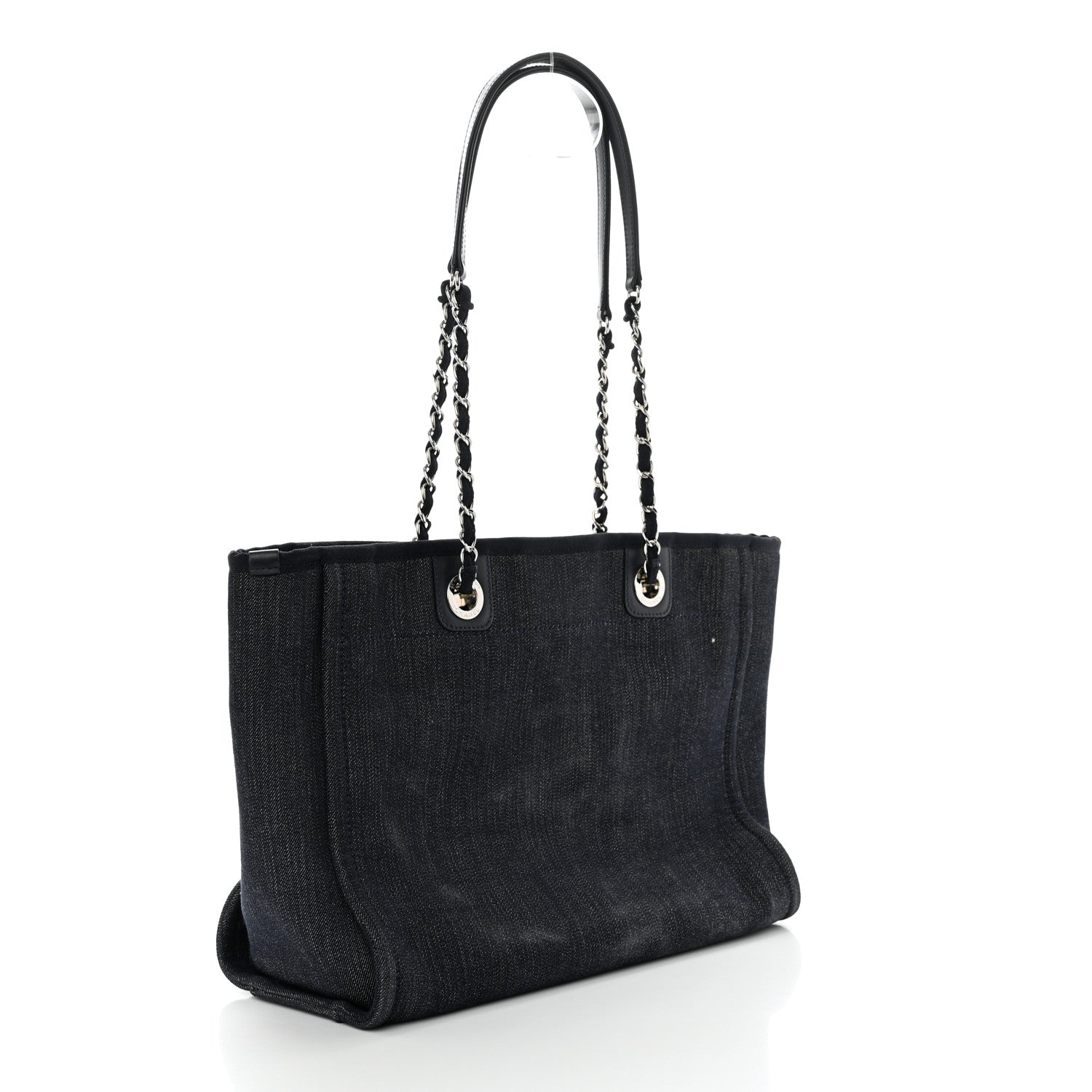 Chanel Denim Small Deauville Tote Blue Orange 3 of 10