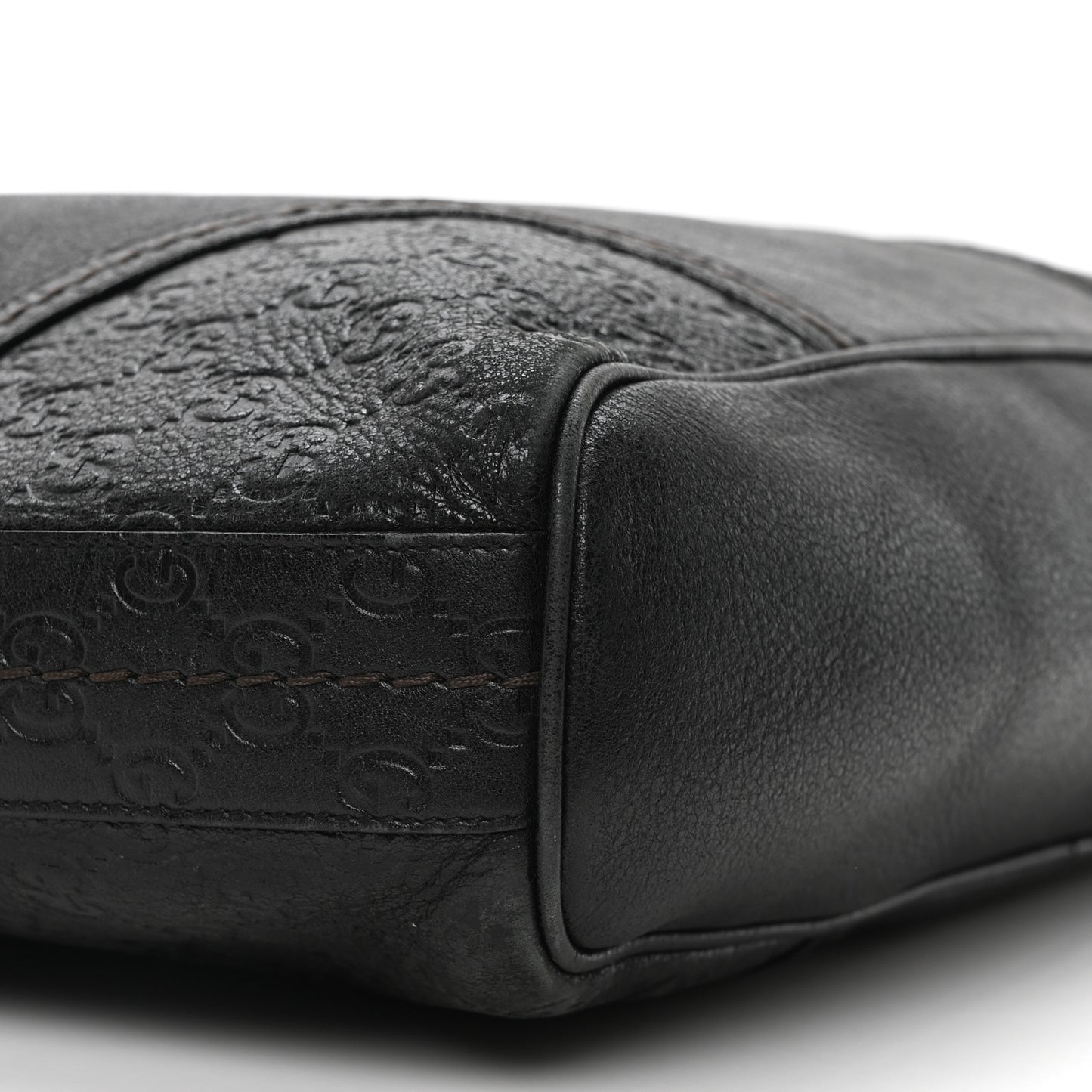 Calfskin Guccissima Trim Large Signoria Hobo Black
