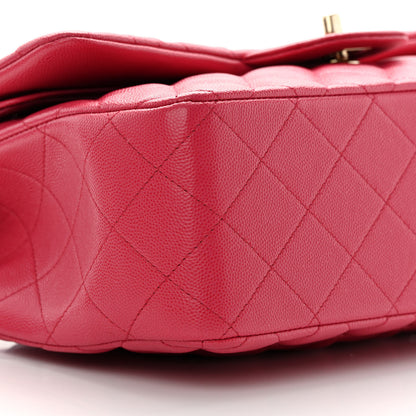 Chanel Caviar Quilted Jumbo Double Flap Dark Pink 9 of 13