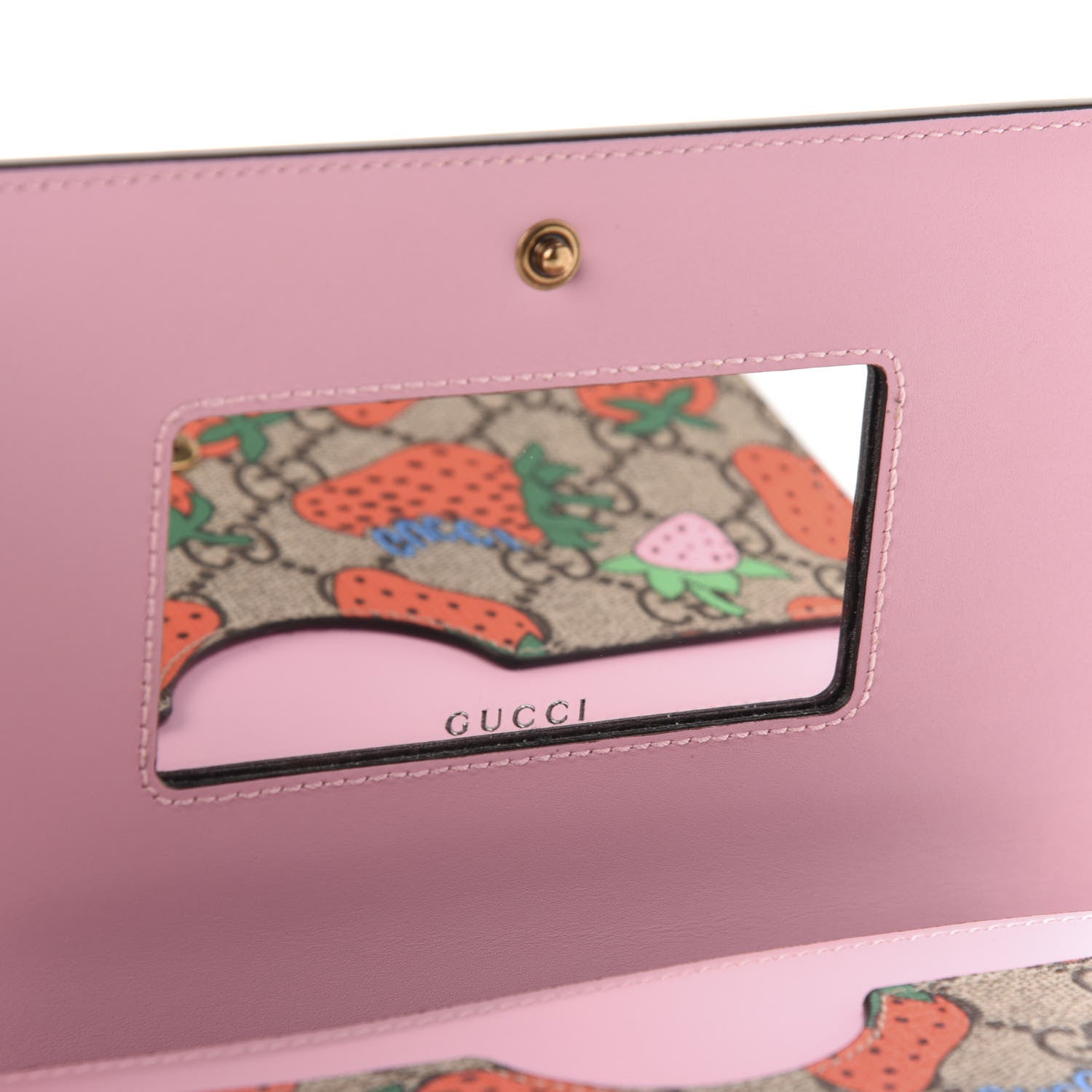 Gucci GG Supreme Monogram Strawberry Chain Wallet 7 of 12
