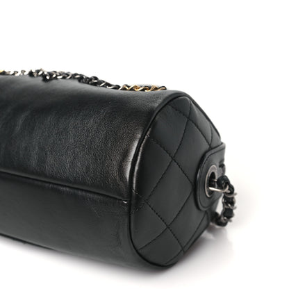 Chanel Calfskin Chain 20s Signature Bowling Bag Black 10 of 10