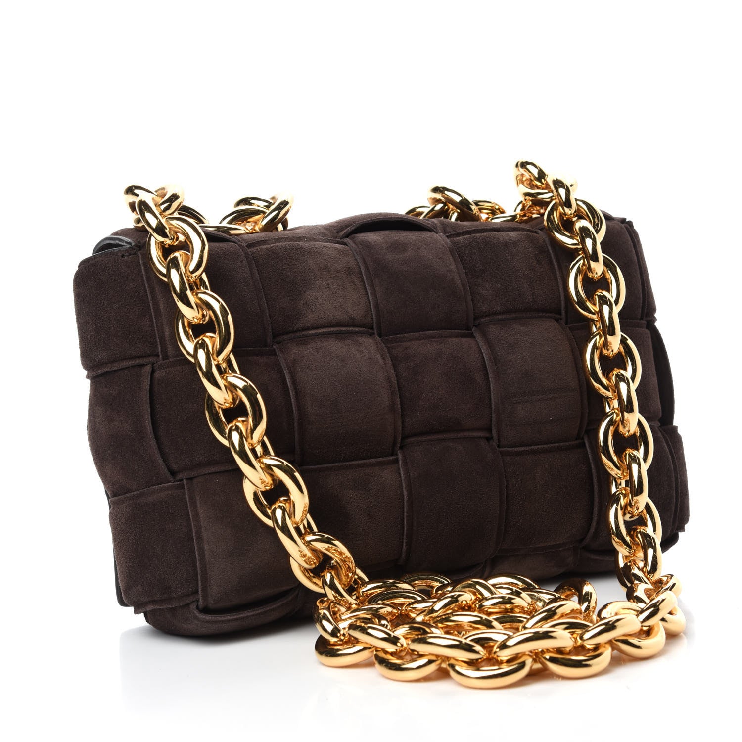 Bottega Veneta Suede Maxi Intrecciato Padded Chain Cassette Crossbody Bag Fondant 3 of 11