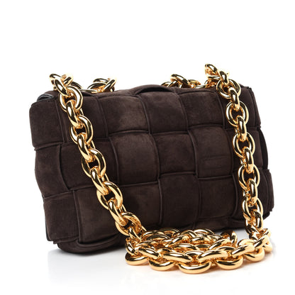 Bottega Veneta Suede Maxi Intrecciato Padded Chain Cassette Crossbody Bag Fondant 3 of 11