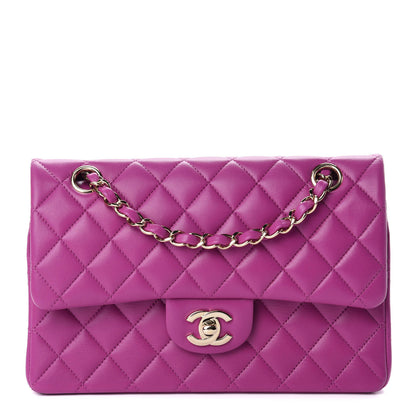 Chanel Lambskin Quilted Small Double Flap Purple 13 of 23