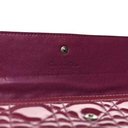 Christian Dior Patent Cannage Lady Dior Rendezvous Wallet On Chain Fuchsia 7 of 15