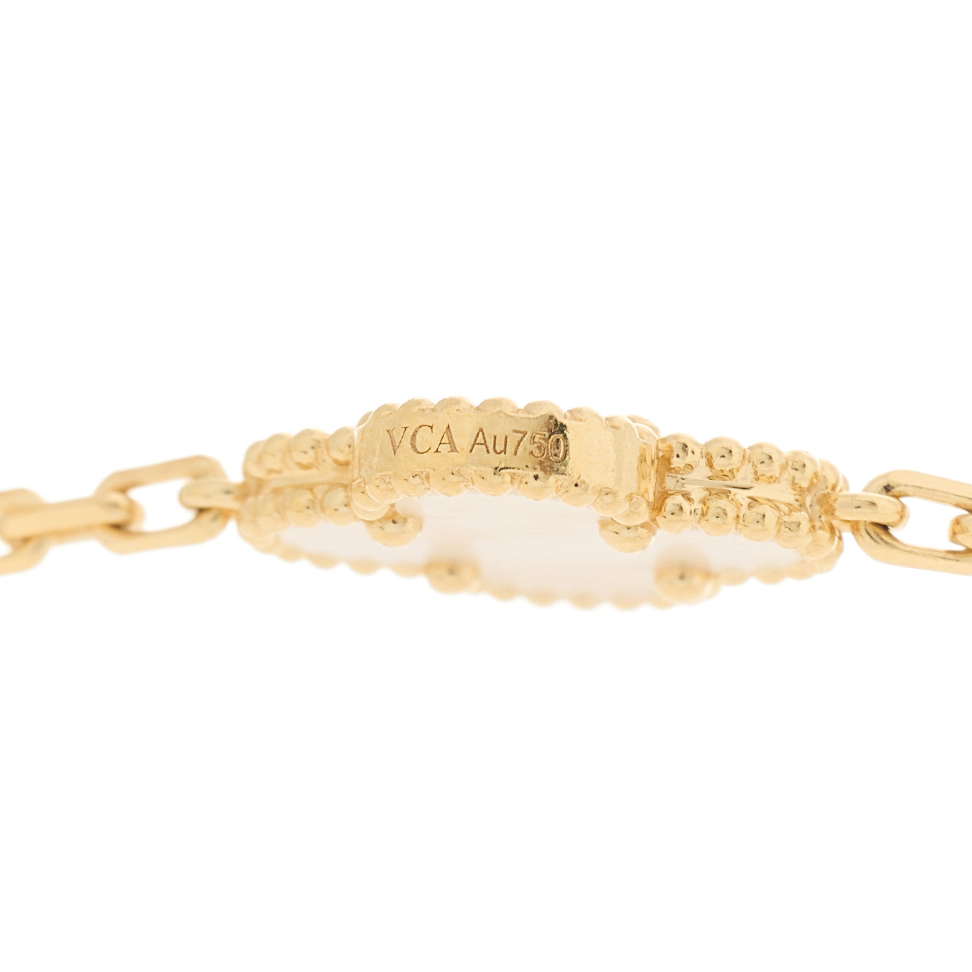 Van Cleef & Arpels 18K Yellow Gold Mother of Pearl 10 Motifs Vintage Alhambra Necklace 5 of 6
