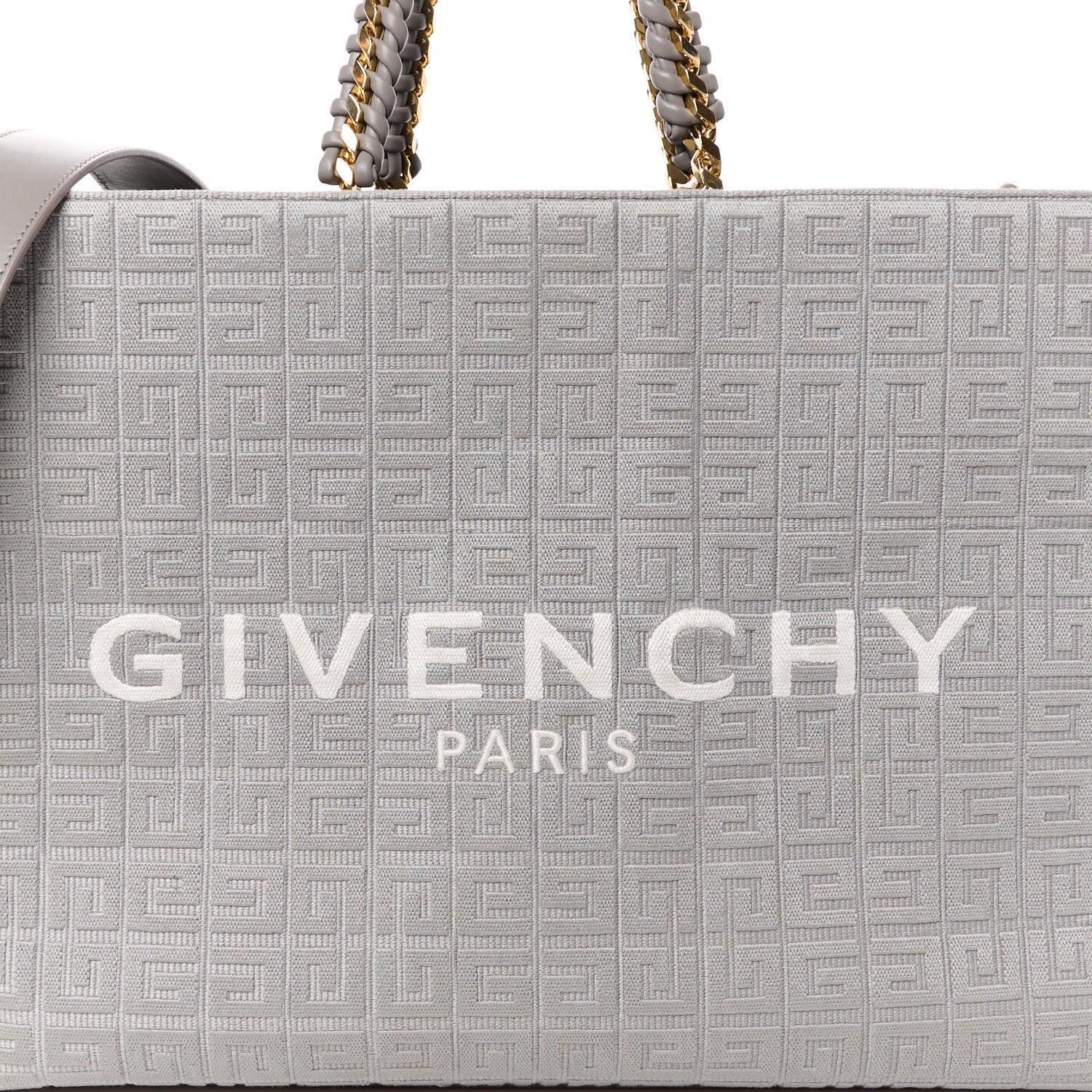 Givenchy Canvas Jacquard 4G Medium Chain Tote Stone Grey 8 of 10