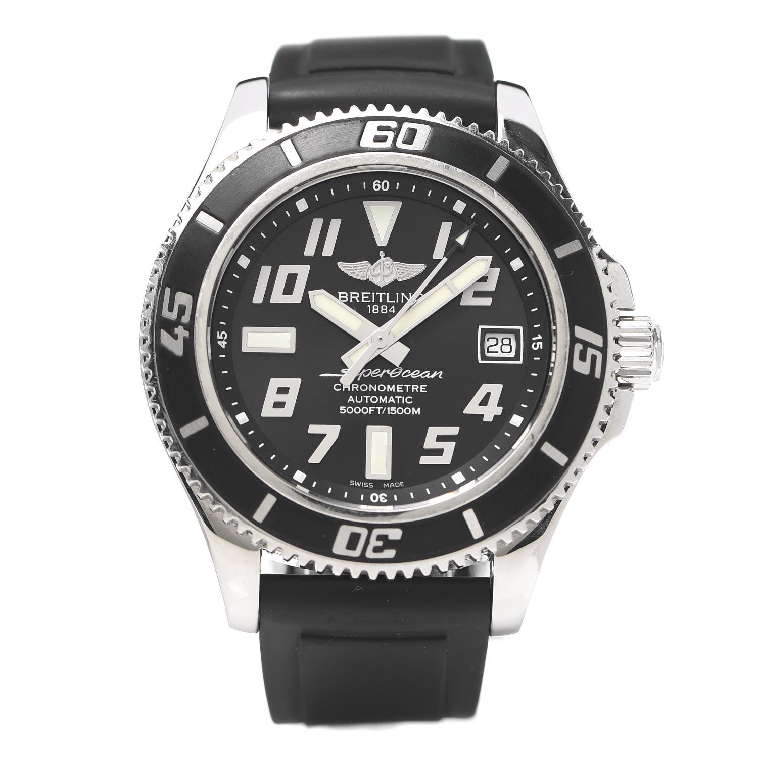 Breitling Stainless Steel Rubber 42mm SuperOcean Automatic Watch Black A17364 1 of 9