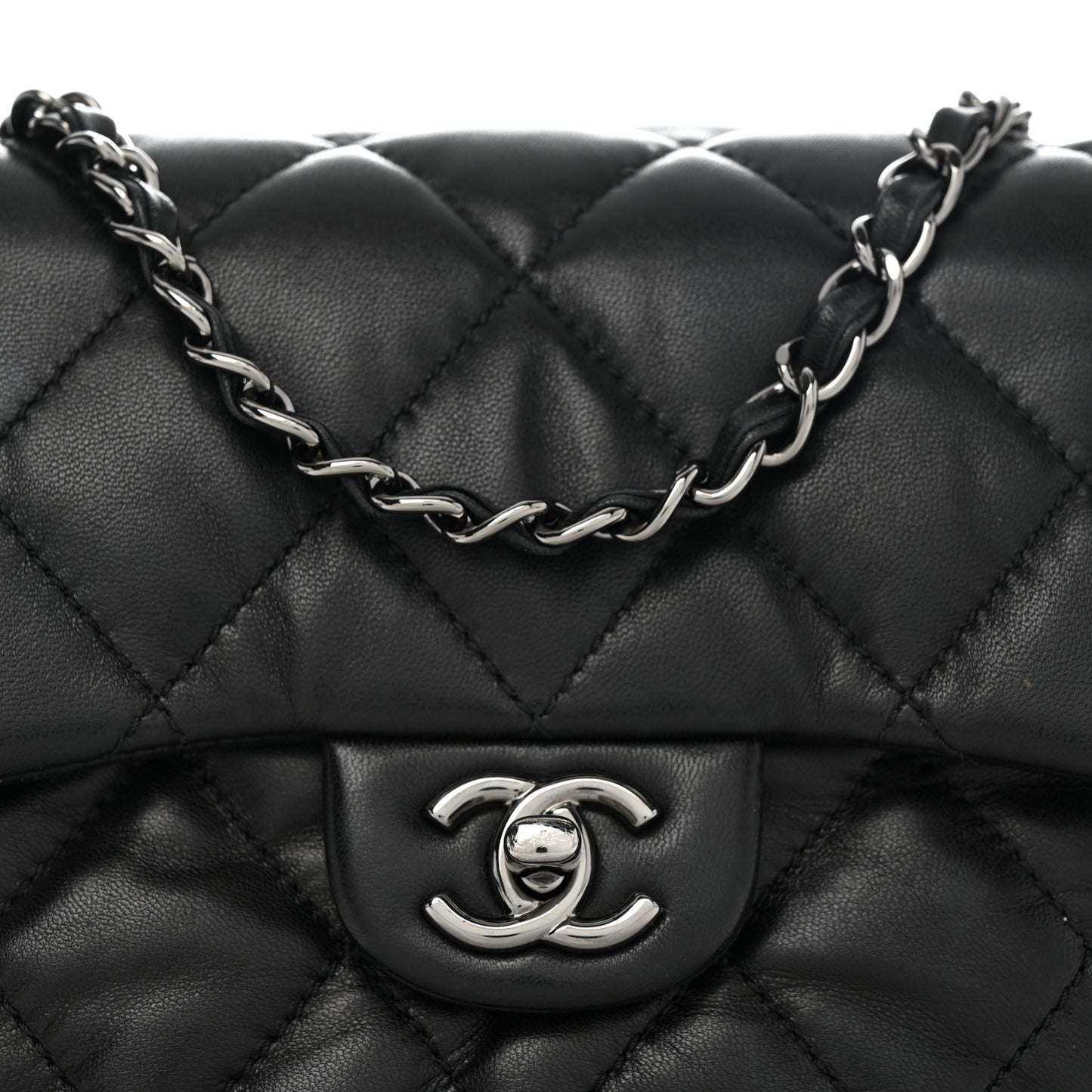 Lambskin Quilted Mini Chanel 3 Flap Black