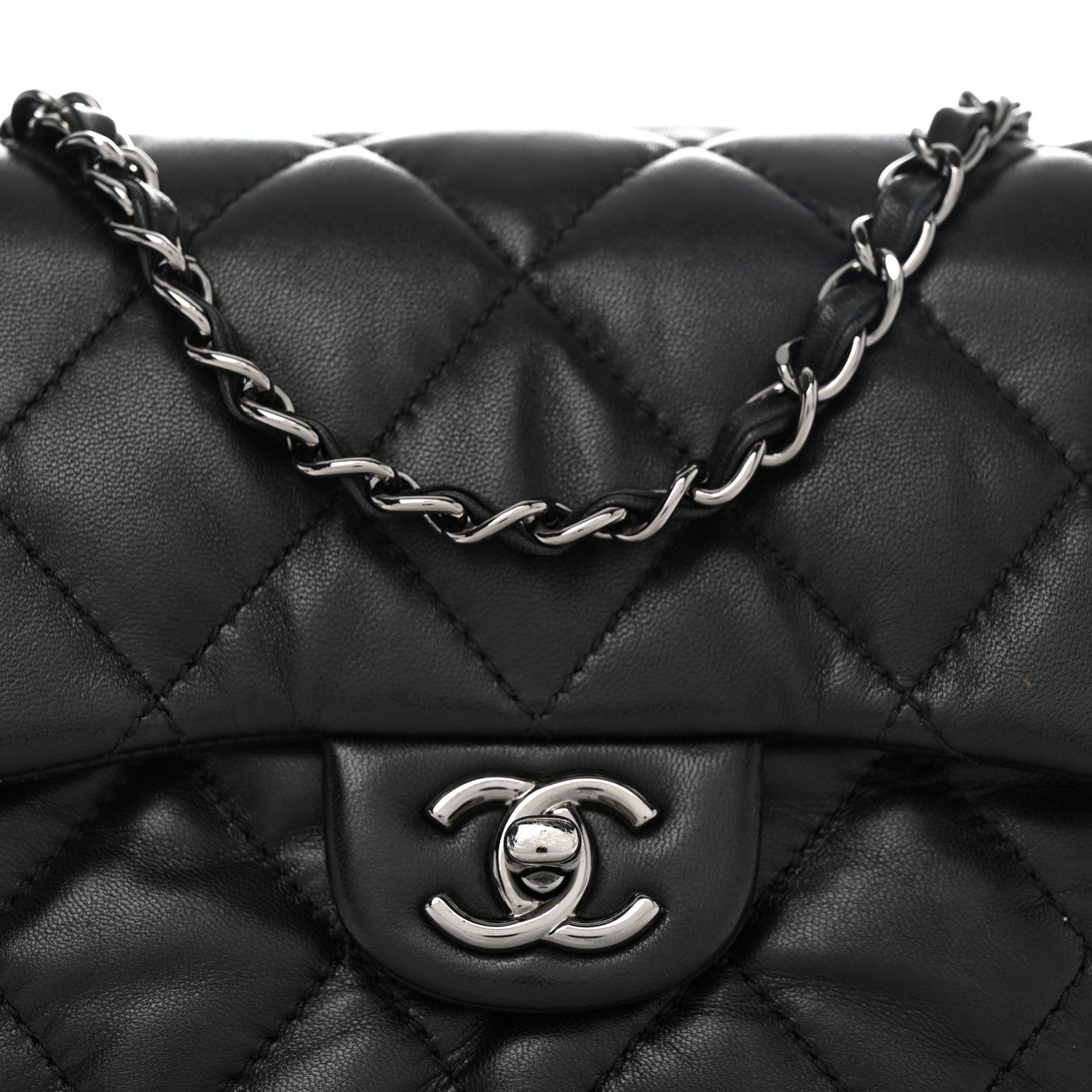 Chanel Lambskin Quilted Mini Chanel 3 Flap Black 8 of 11