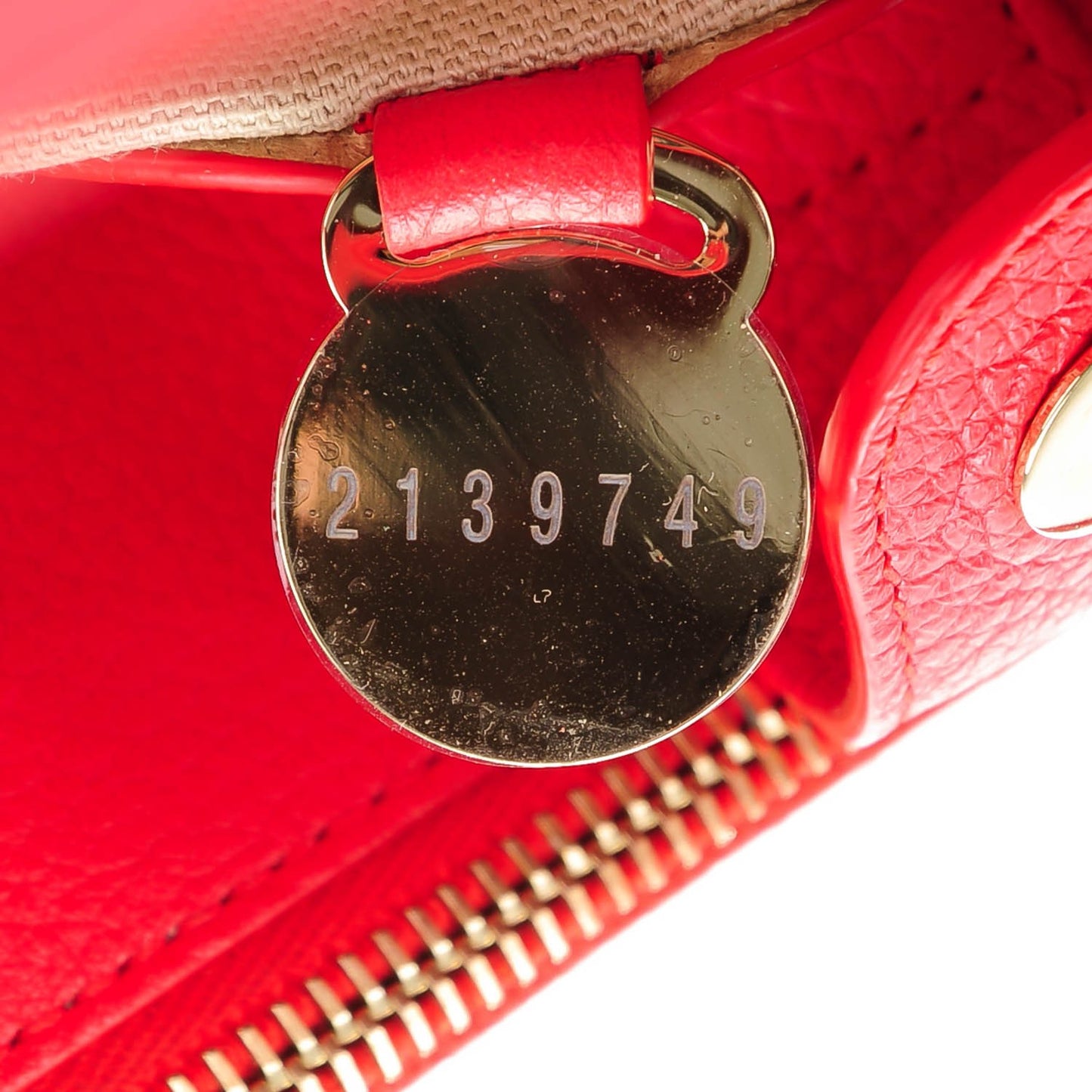 Classic Grain Calfskin Small Bayswater Double Zip Tote Scarlet