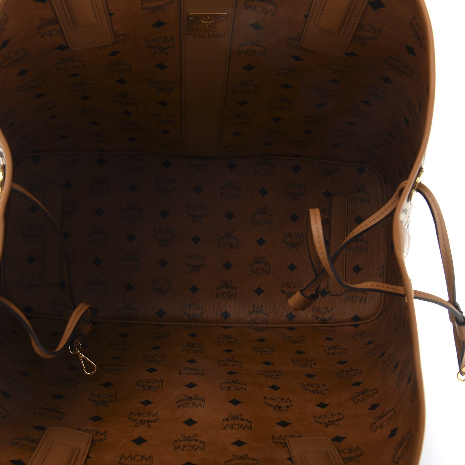 MCM Visetos Large Liz Reversible Shopper Tote Cognac 8 of 14