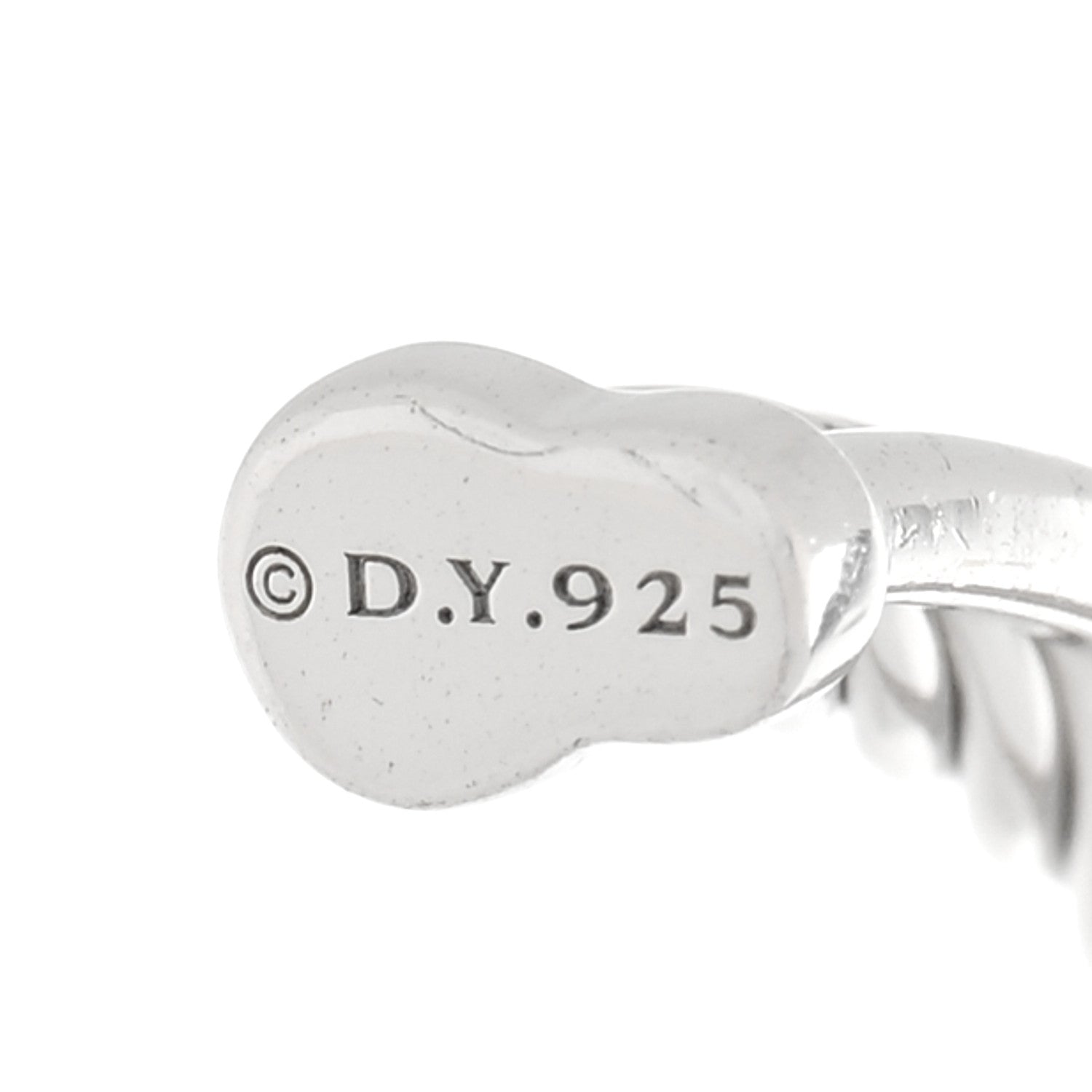 David Yurman Sterling Silver Diamond Extra Large Crossover Hoop Earrings 4 of 4