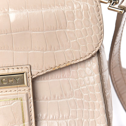 Givenchy Calfskin Crocodile Embossed Mini Nobile Shoulder Bag Nude Pink 8 of 11