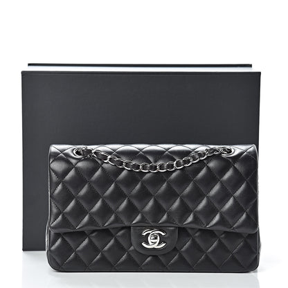 Chanel Lambskin Quilted Medium Double Flap Black 11 of 11