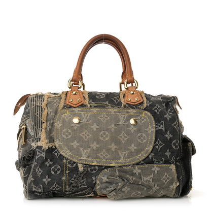 Louis Vuitton Denim Patchwork Speedy 30 Grey 1 of 16