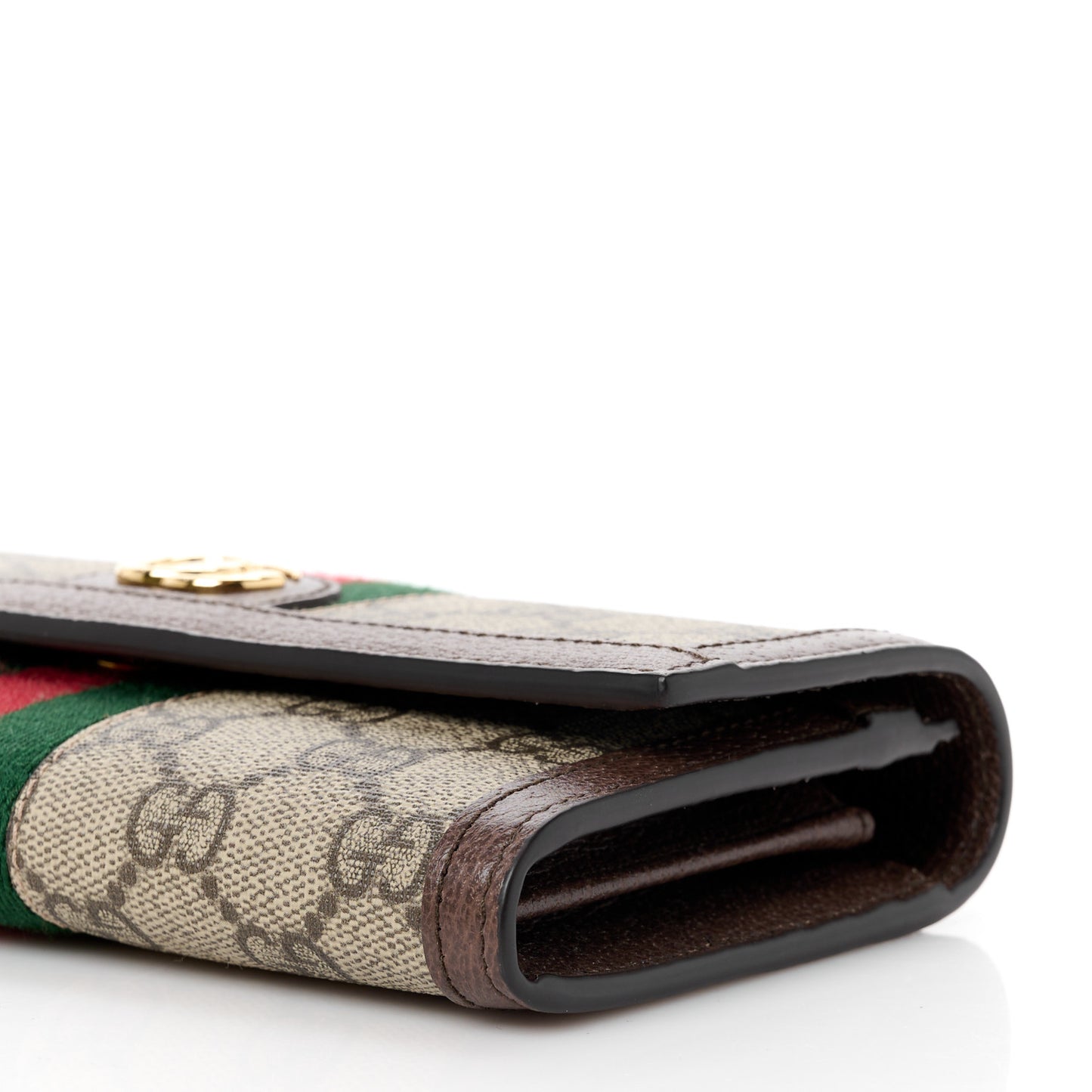 GG Supreme Monogram Web Ophidia Continental Wallet Brown