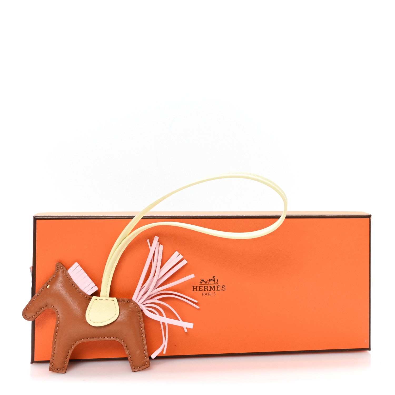 Hermes Milo Lambskin Grigri Rodeo Horse Bag Charm PM Gold Rose Darling Jaune Milton 4 of 4