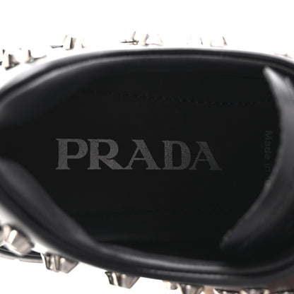 Prada Spazzolato Rois Studded Lace Up Monolith 55mm Derby Loafers 36 Black 8 of 9