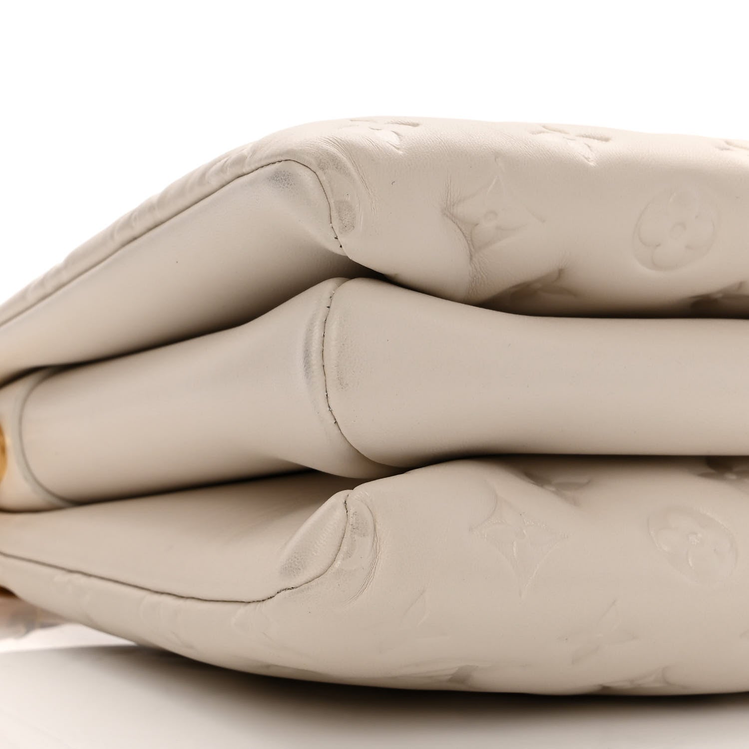 Louis Vuitton Lambskin Embossed Monogram Coussin PM Cream 8 of 9