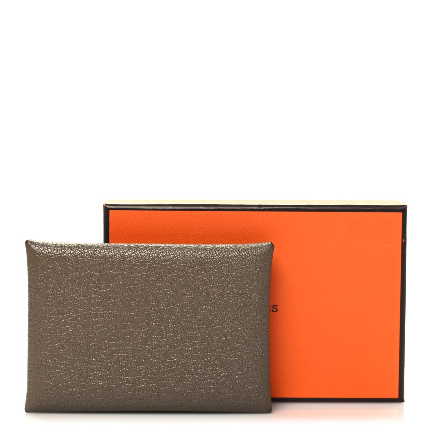 Hermes Chevre Mysore Calvi Duo Card Case Etoupe 10 of 10