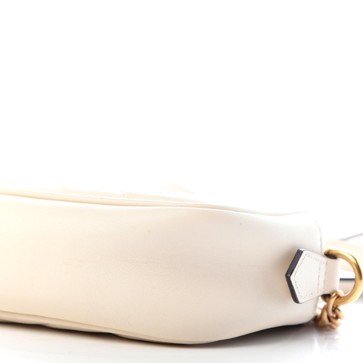 Calfskin Matelasse Mini GG Marmont Chain Shoulder Bag White