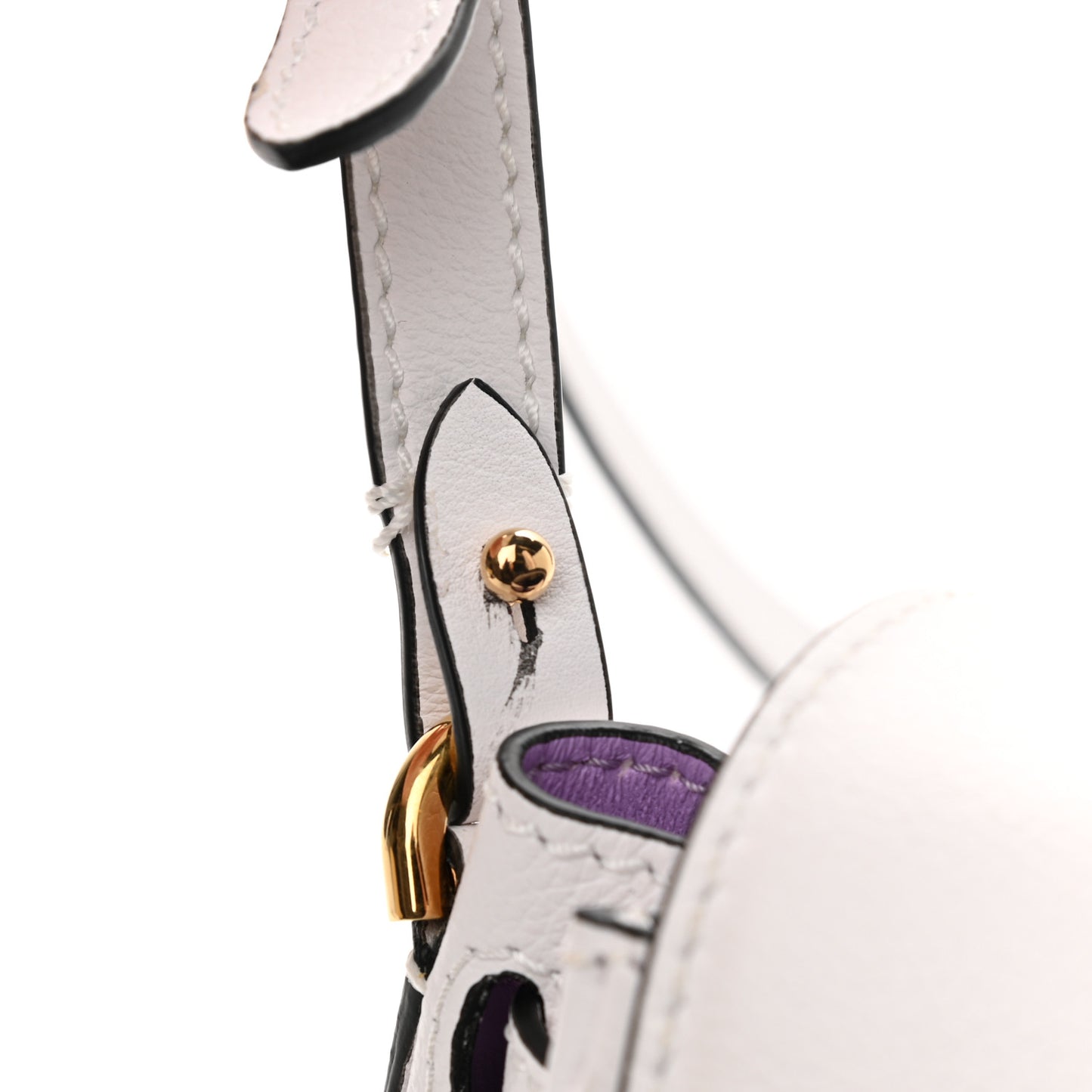 Grained Calfskin Small La Medusa Top Handle Bag White