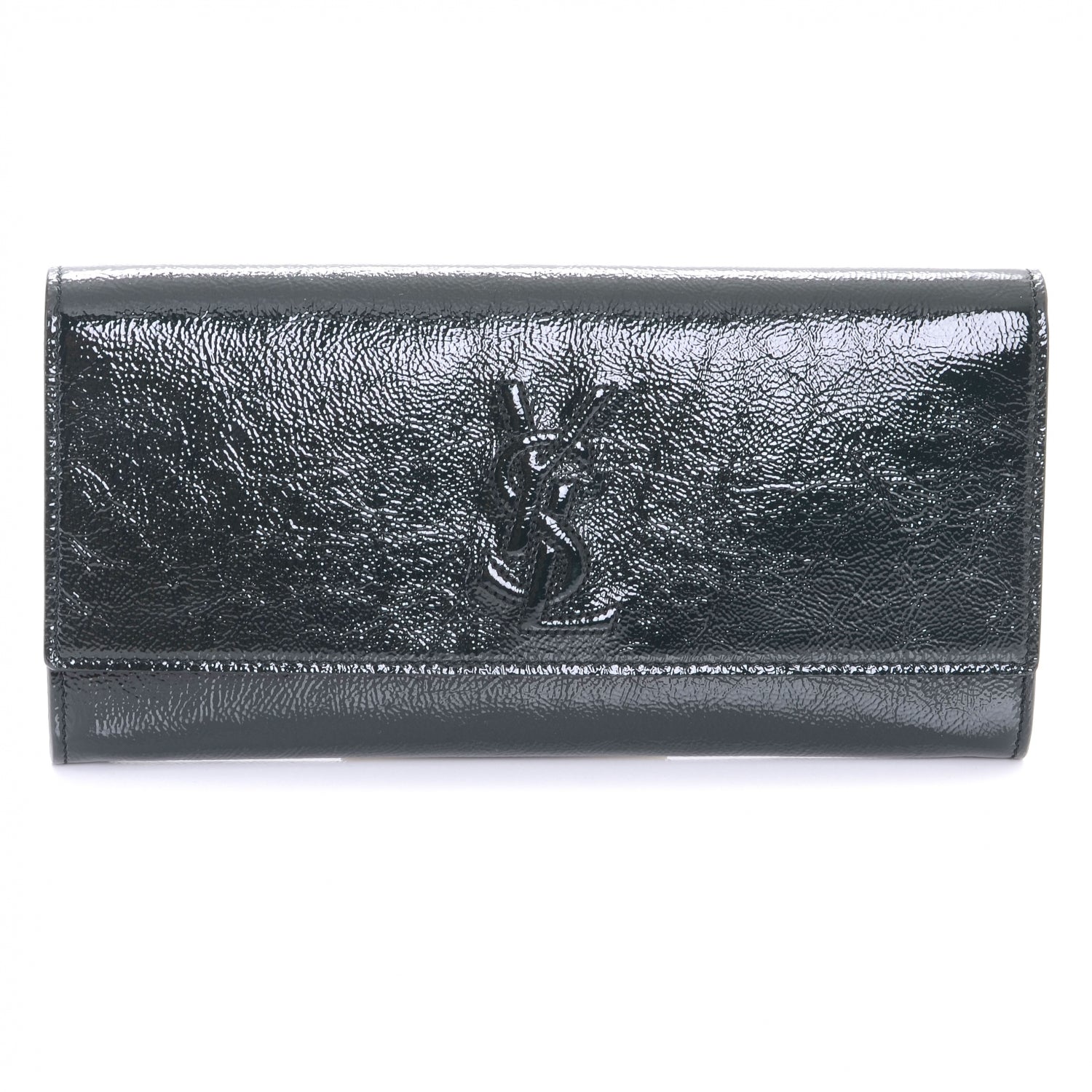 Saint Laurent Patent Belle de Jour Clutch Thyme 1 of 8