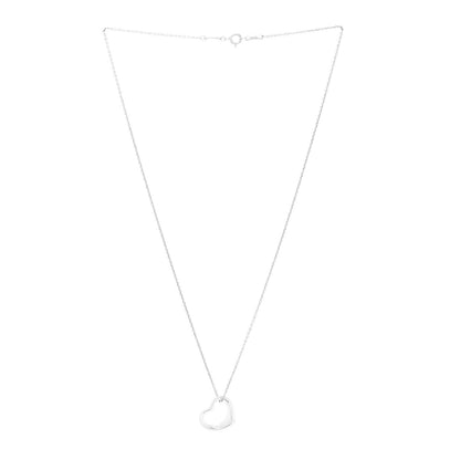 Tiffany Sterling Silver 16mm Elsa Peretti Open Heart Pendant Necklace 3 of 9