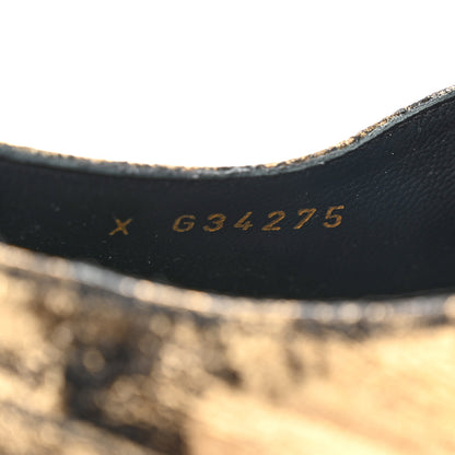 Chanel Laminated Goatskin Lace Up Oxford 39.5 Gold 8 of 8
