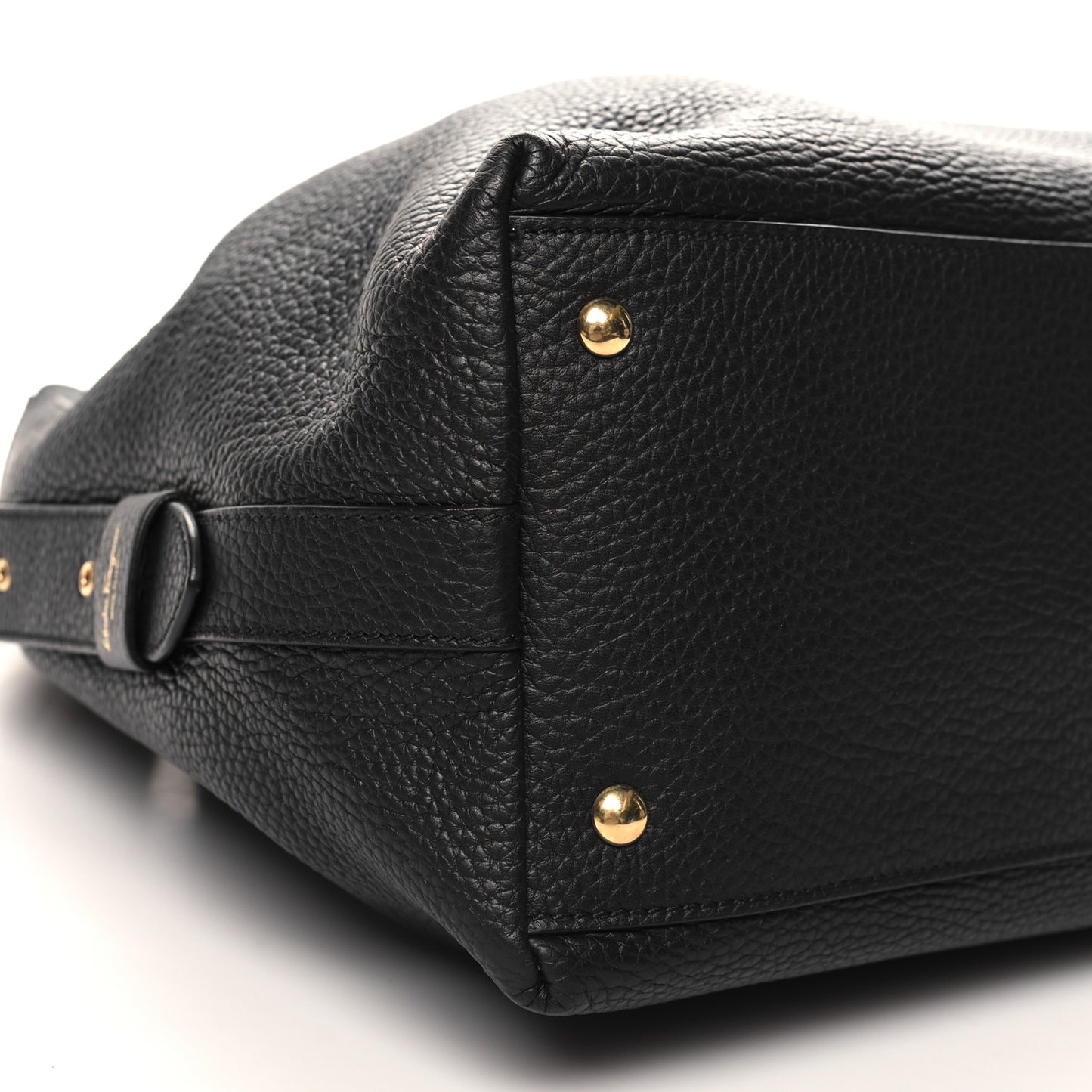 Grained Calfskin Carla Bucket Bag Black