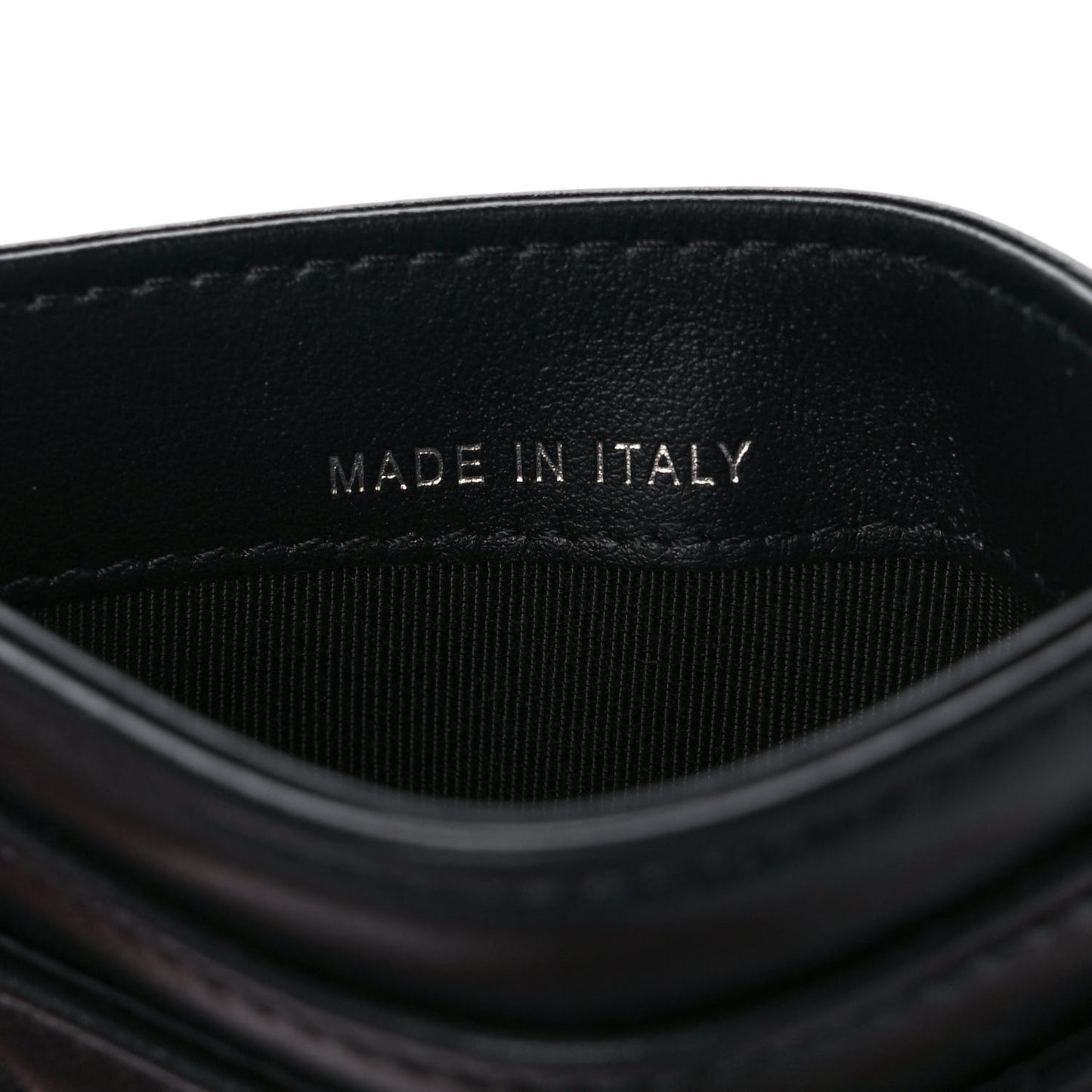 Aged Calfskin Quilted Gabrielle Card Holder Wallet So Black